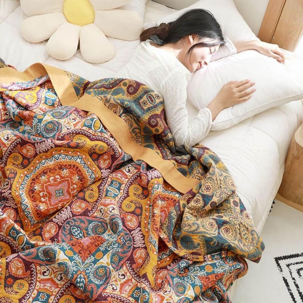 Colorful Reversible Throw Blanket