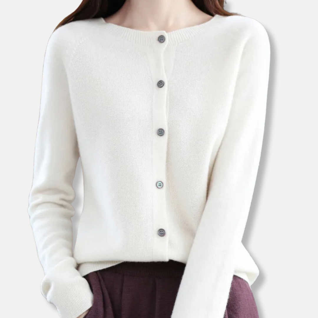 Classic Crew Neck Button Sweater