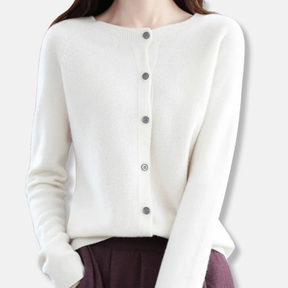 Classic Crew Neck Button Sweater