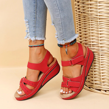 Comfortable Wedge Shoe with Adjustable Strap