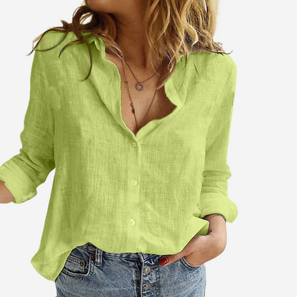 Relaxed Fit Women's Linen Top