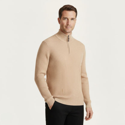 Classic Quarter Zip Men's Sweater - Rich Style