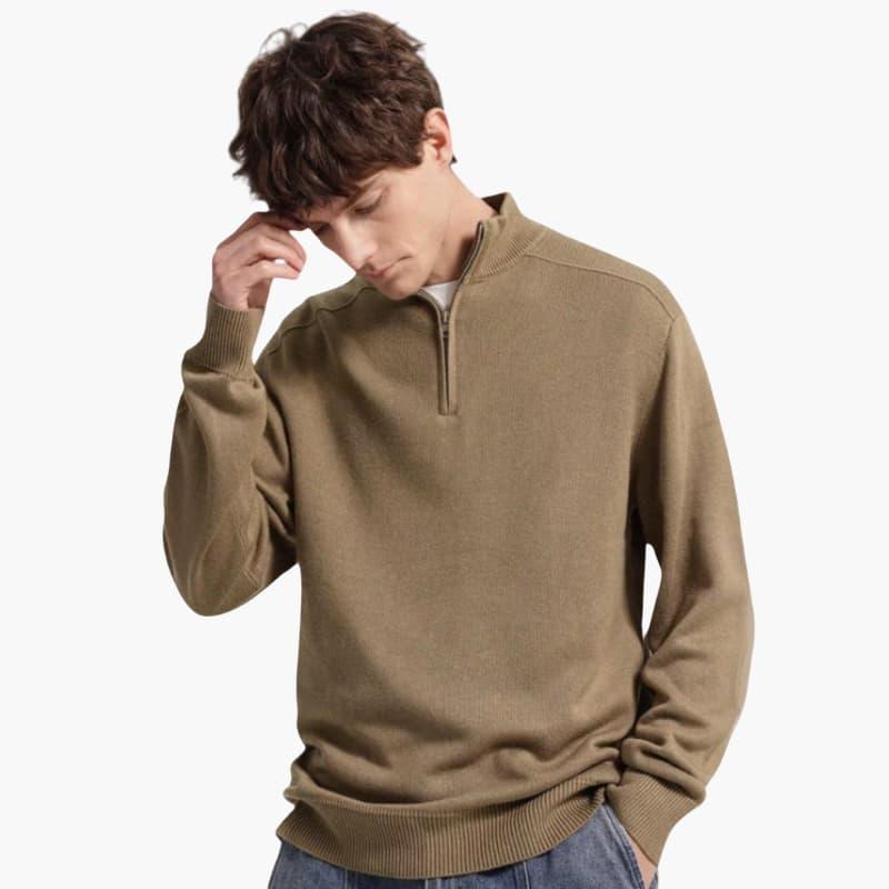 Men's Thermal Fleece Zip Sweater Warm & Cozy