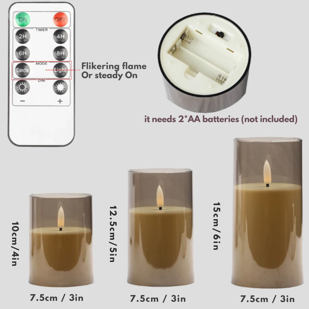 Warm White Flameless Candle 3-Pack