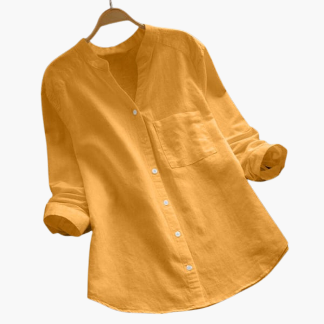 Relaxed Fit Womens Blouse - Long Sleeve Casual Top