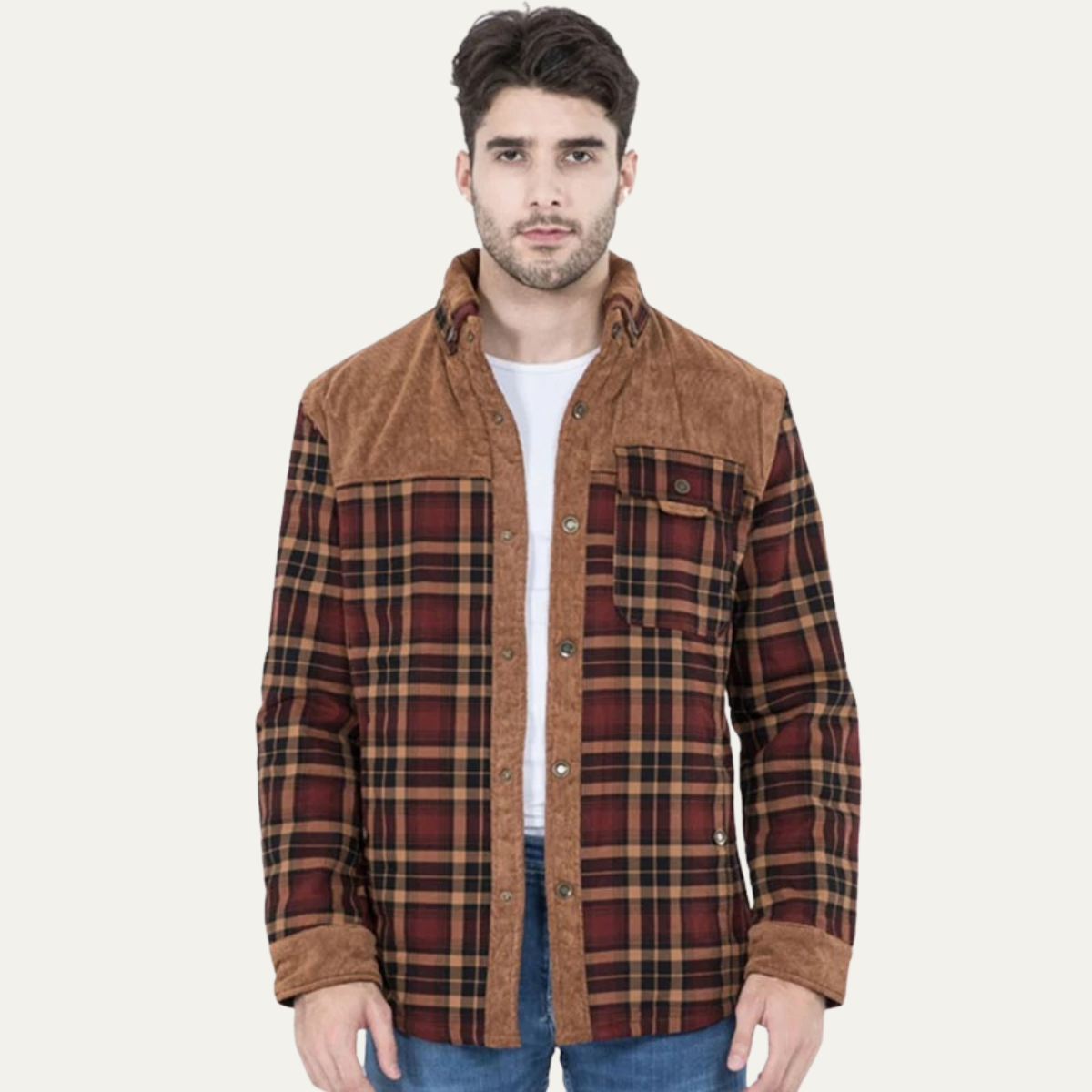 Warm Plaid Flannel Jacket for Men