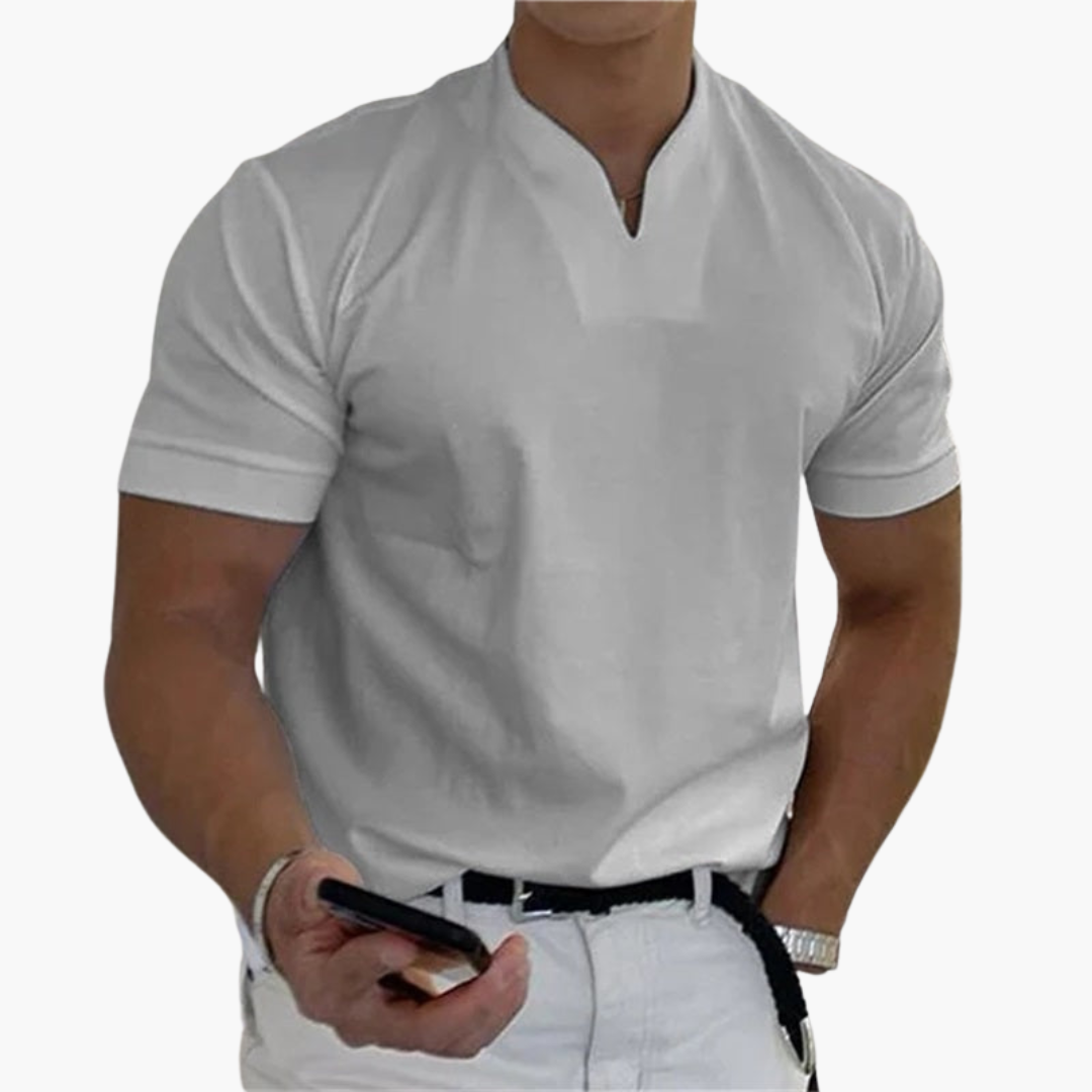 Men's Classic Short Sleeve V Neck Tee Shirt