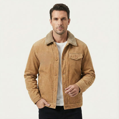 Rugged Men's Corduroy Insulated Parka Coat