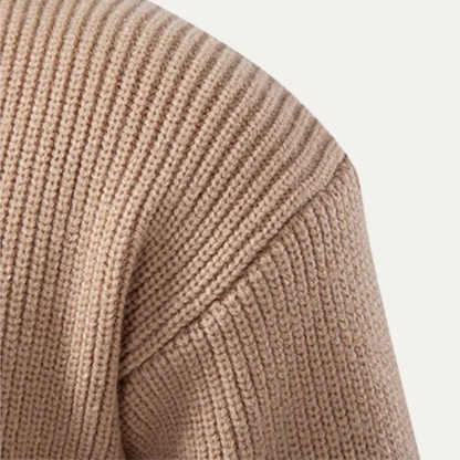 Warm Men's Knitted Crew Neck Winter Cardigan
