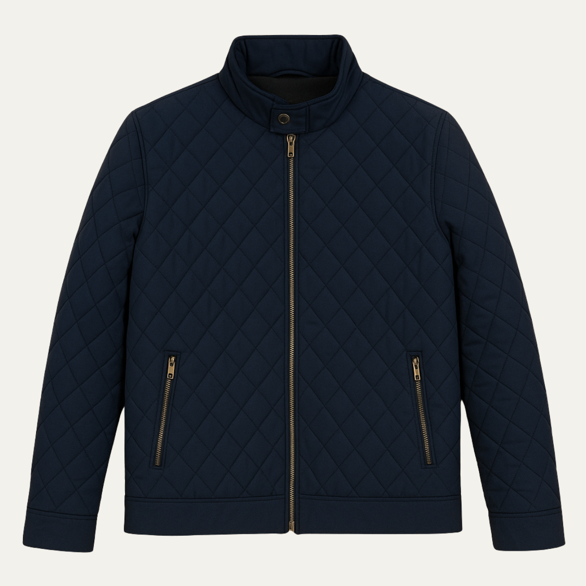 Waterproof Men's Quilted Jacket with Zipper Pockets - Nocini