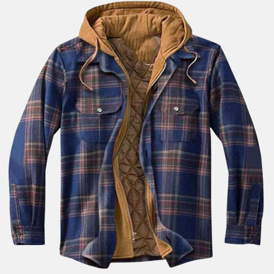 Warm Plaid Insulated Shirt Jacket