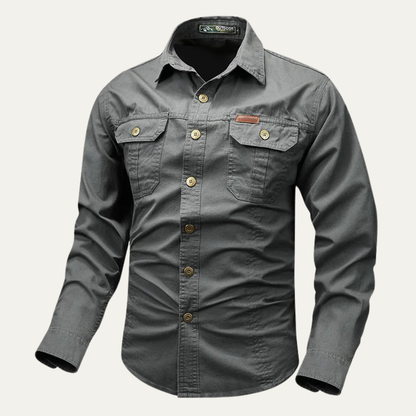 Rugged Men's Combat Shirt with Storage Pockets