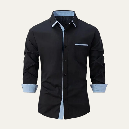 Relaxed Fit Men's Button Down Contrast Shirt
