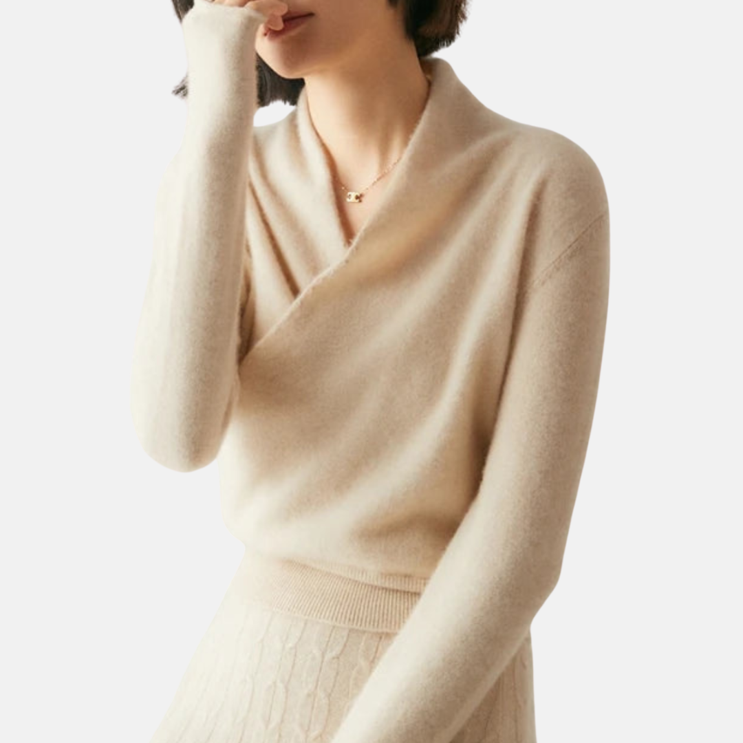 Cozy V-Neck Long Sleeve Wrap Sweater