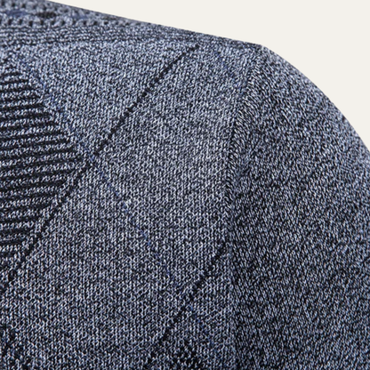 Warm Plaid V Neck Men's Fleece Cardigan Sweater