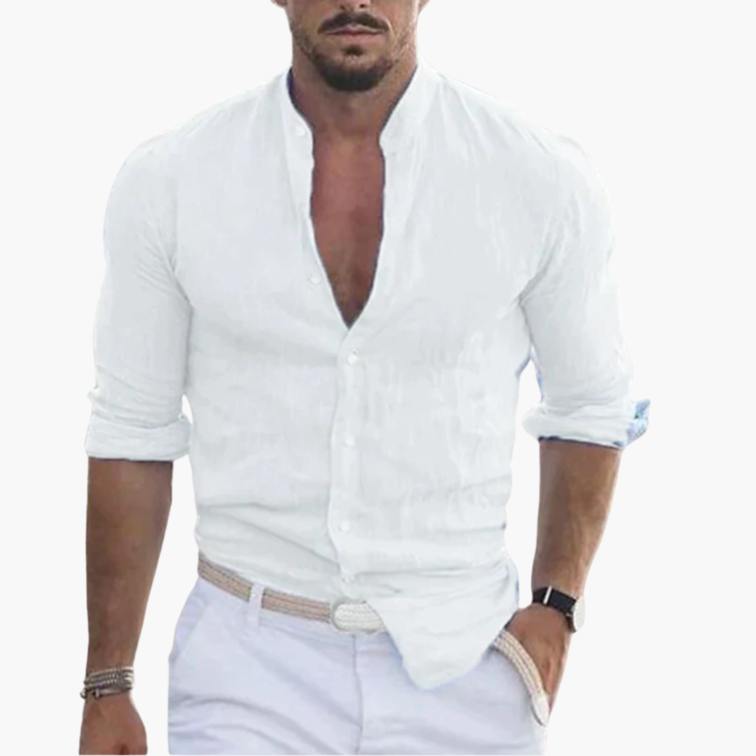 Breathable Mens Shirt - Casual Relaxed Fit Collar Style