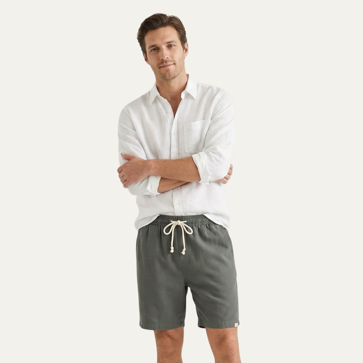 Casual Linen Drawstring Shorts for Men