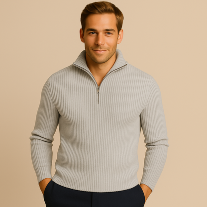 Warm Quarter Zip Wool Sweater