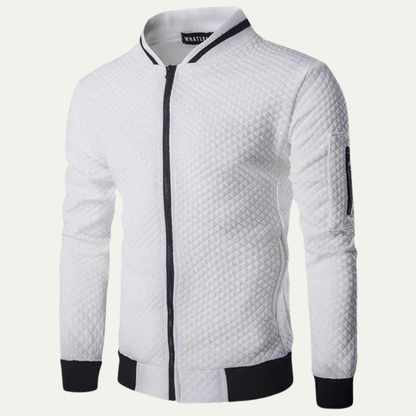 Men's Slim Quilted Zipper Bomber Jacket