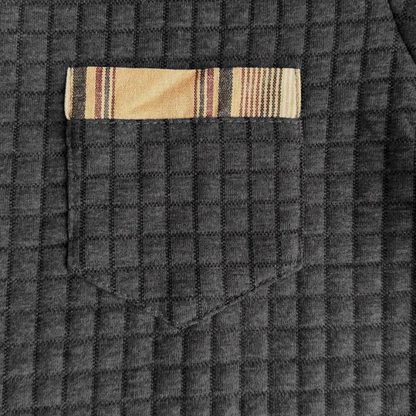 Classic Men's Relaxed Fit Waffle Polo Sweater