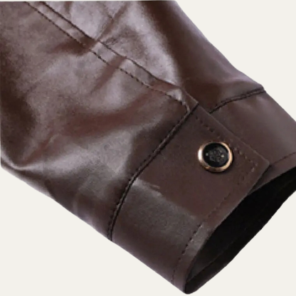 Warm Mens Leather Biker Fleece Lined Jacket Coat