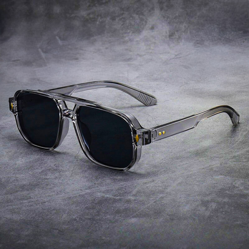 Large Frame Trendy Acetate Sunglasses with Double Bridge