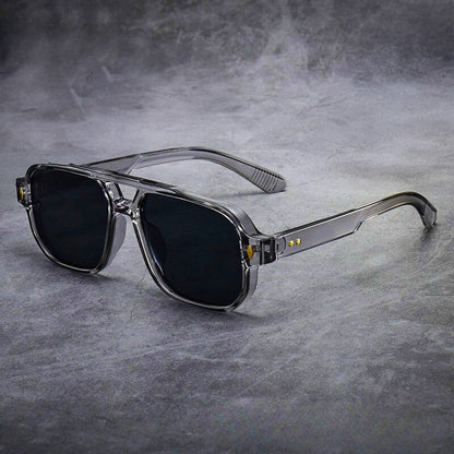Large Frame Trendy Acetate Sunglasses with Double Bridge