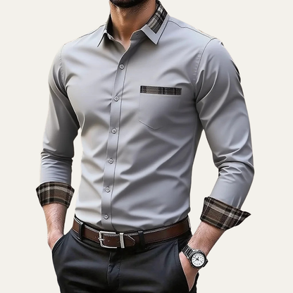 Relaxed Fit Plaid Shirt for Men