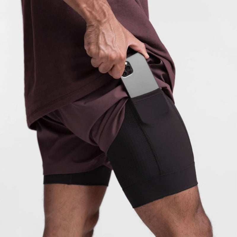 Men's Athletic Shorts with Liner for Running Training