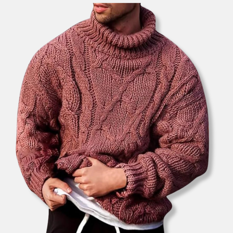 Soft Crew Neck Thick Knit Men's Sweater