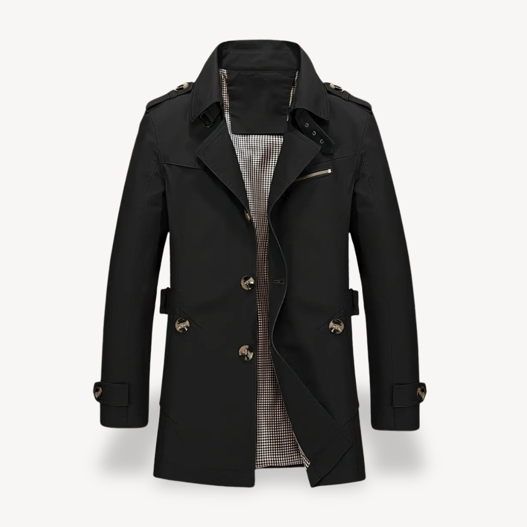 Classic Double Breasted Mens Trench Coat - Nocini