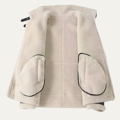 Warm Men's Fleece Lined Leather Aviator Jacket