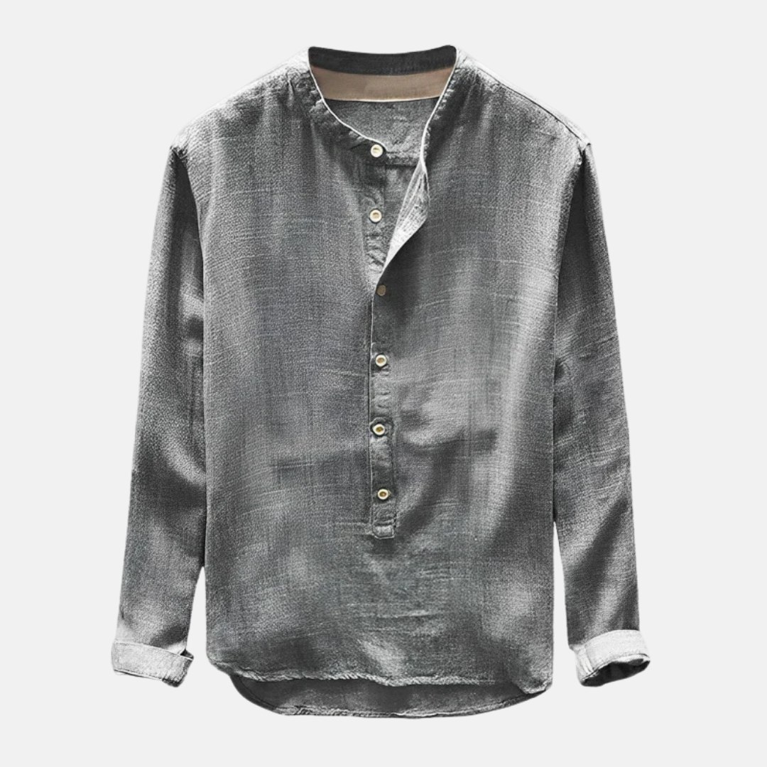 Casual Linen Button Down Long Sleeve Shirt