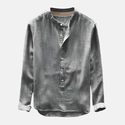 Casual Linen Button Down Long Sleeve Shirt