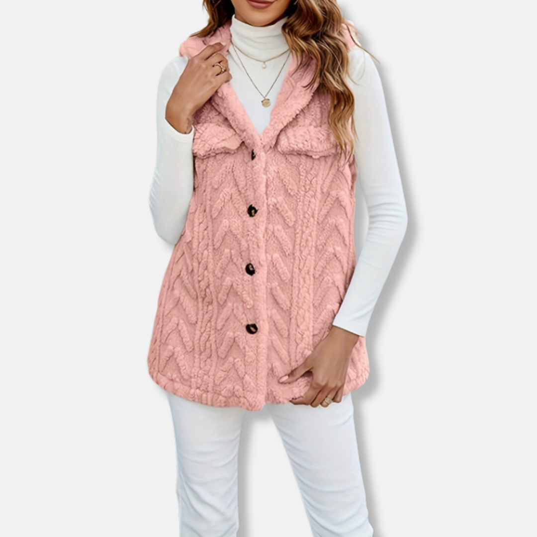 Cozy Women's Hooded Vest with Soft Pockets