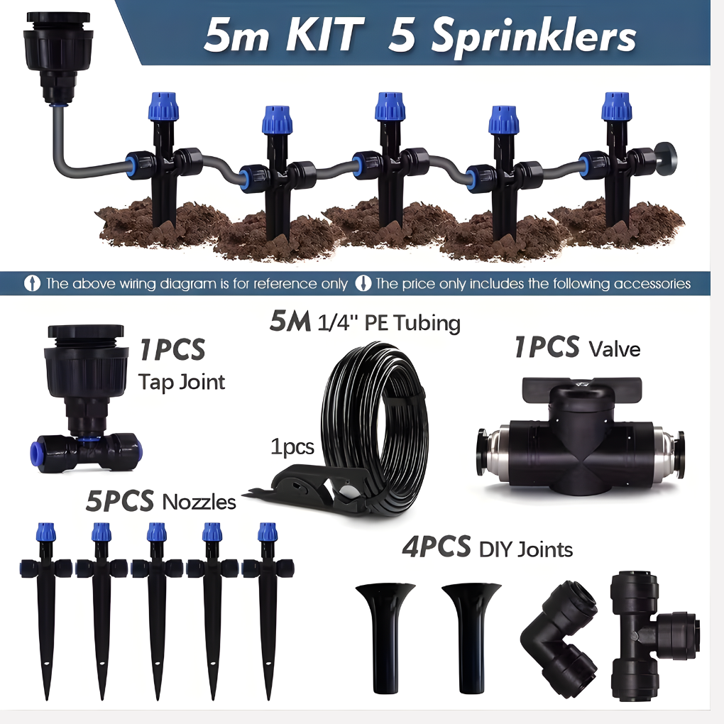 Water Saving Lawn Sprinkler System with Flexible Drippers - Olytrend