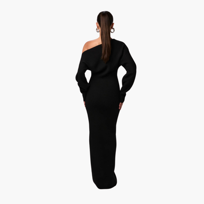 Chic Cold Shoulder Winter Dress for Ladies