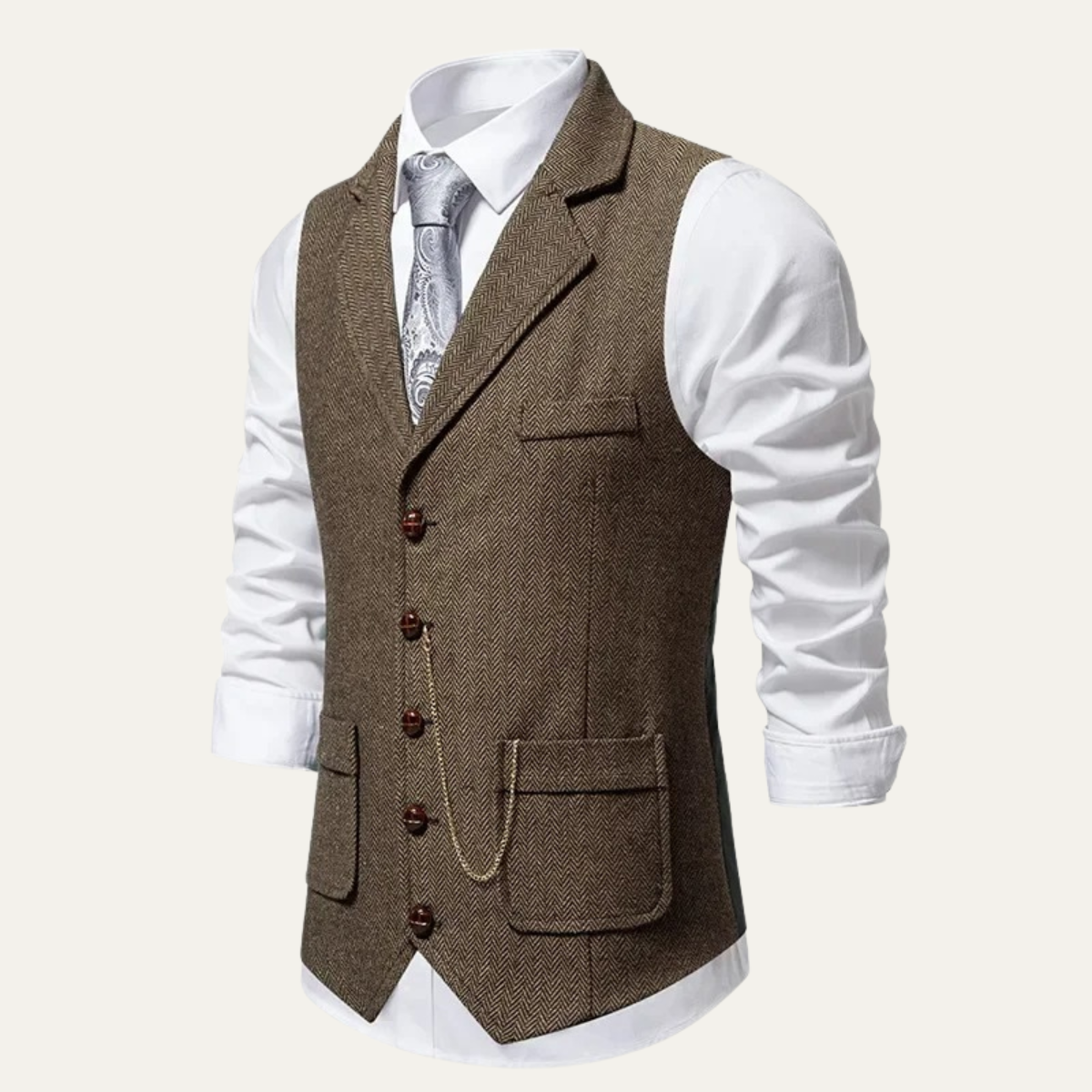 Traditional Mens Wool Tweed Waistcoat