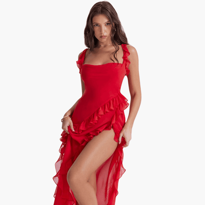 Flowy Womens Summer Maxi Dress with High Split