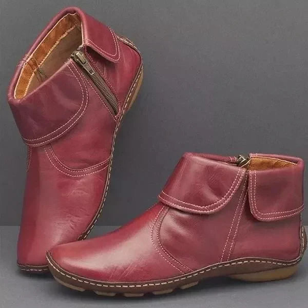 Comfortable Women's Low Heel Ankle Boots - Olytrend