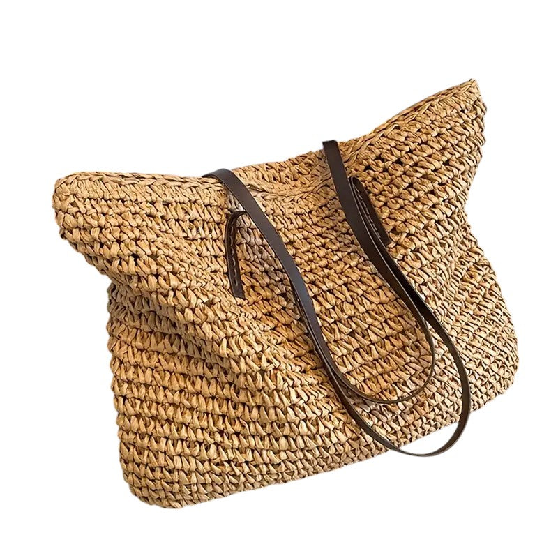 Natural Fiber Shopping Tote Bag