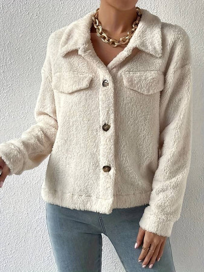 Cozy Faux Fur Women's Jacket with Pockets