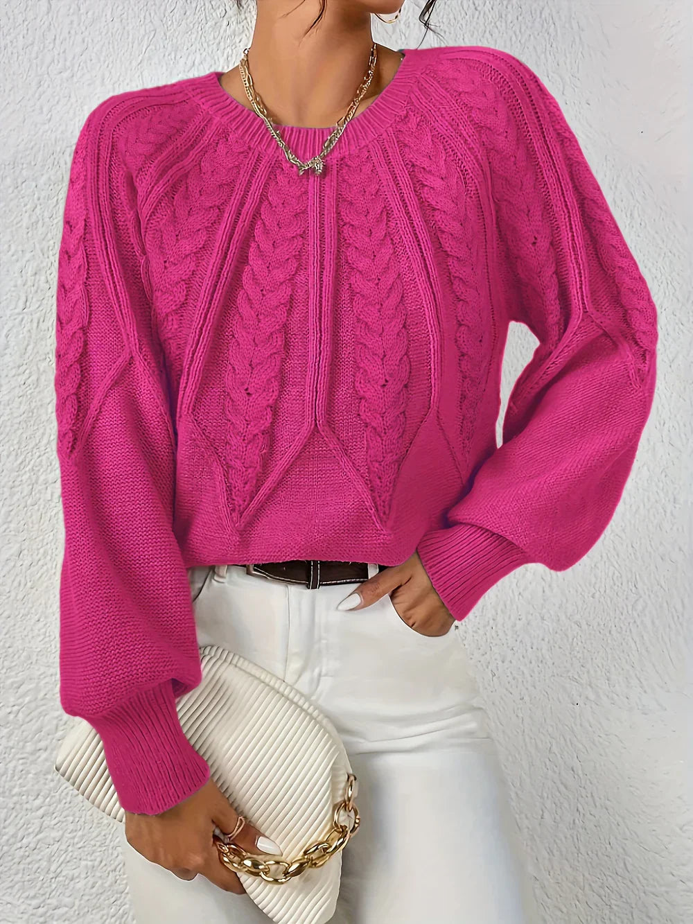 Soft Crew Neck Knitted Sweater