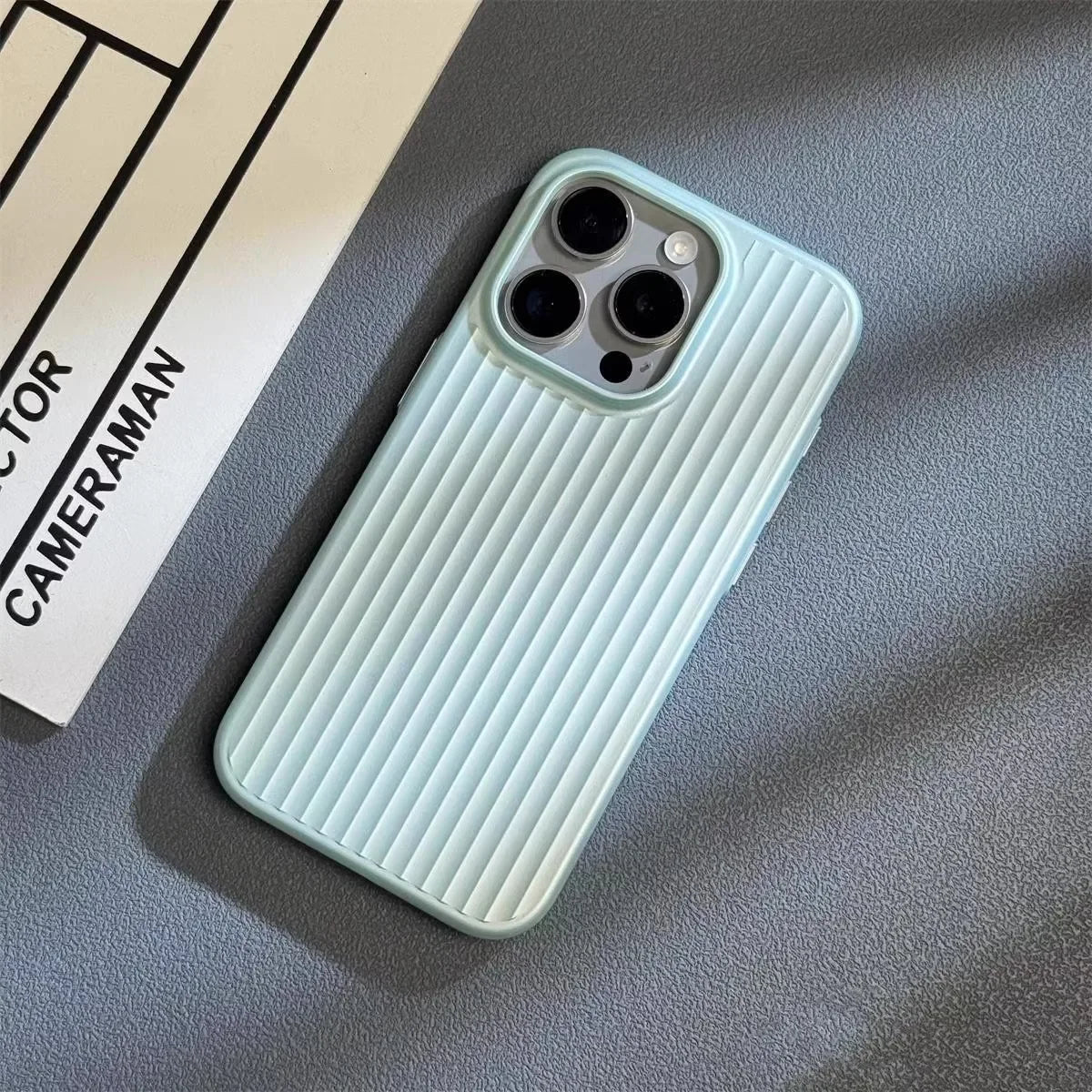 Minimalist Metallic Phone Case With Ribbed Texture