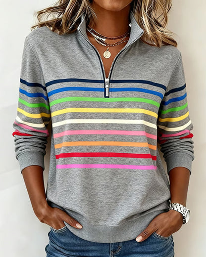 Classic Fit Women's Ribbed Sweatshirt - Nocini