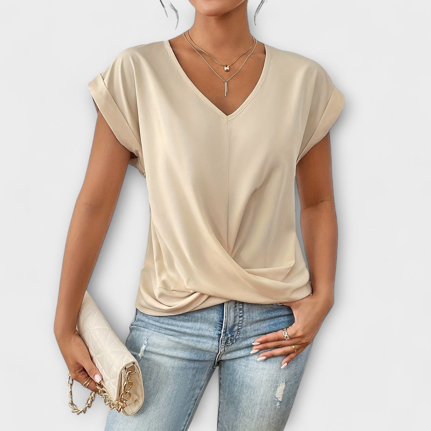 Chic V-Neck Women's Blouse