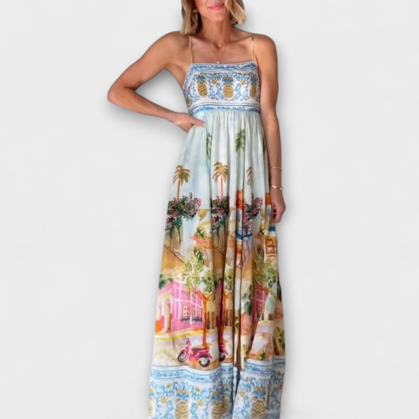 Vibrant Colorful Long Sundress for Summer Parties - Nocini