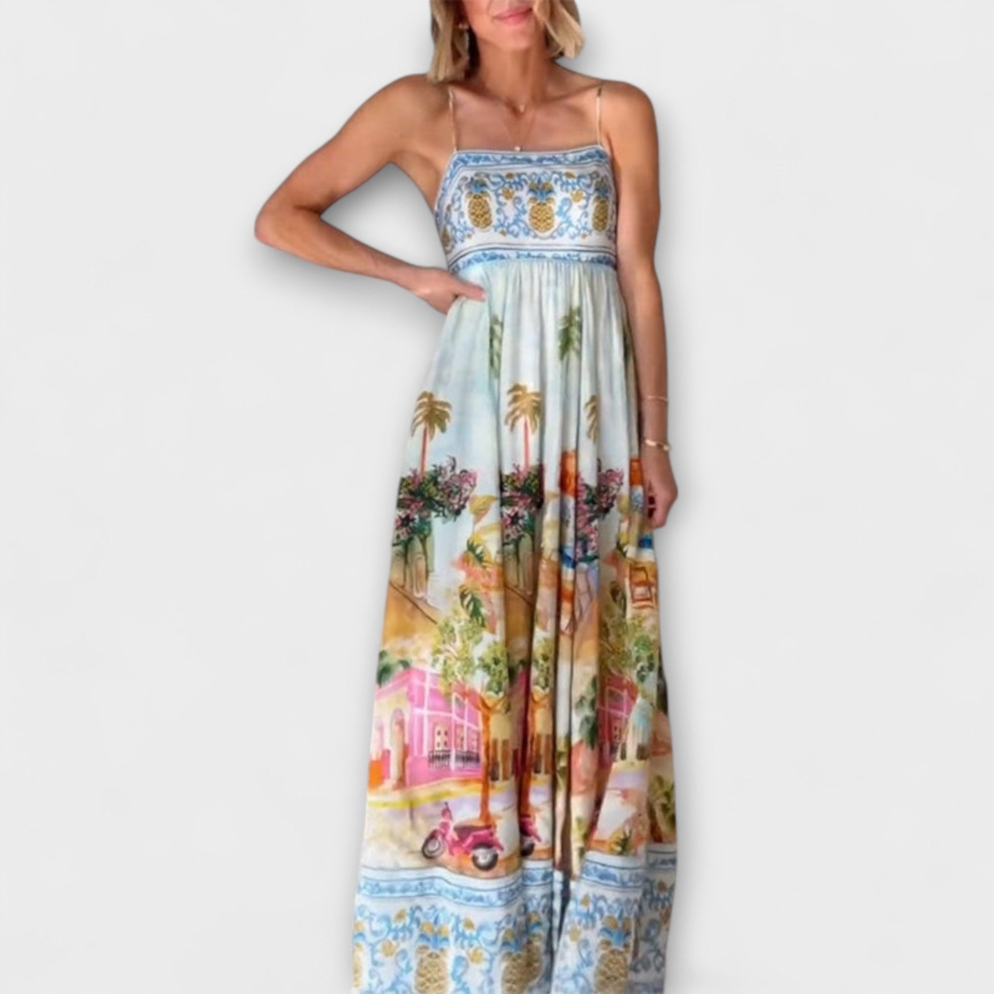 Vibrant Colorful Long Sundress for Summer Parties - Nocini