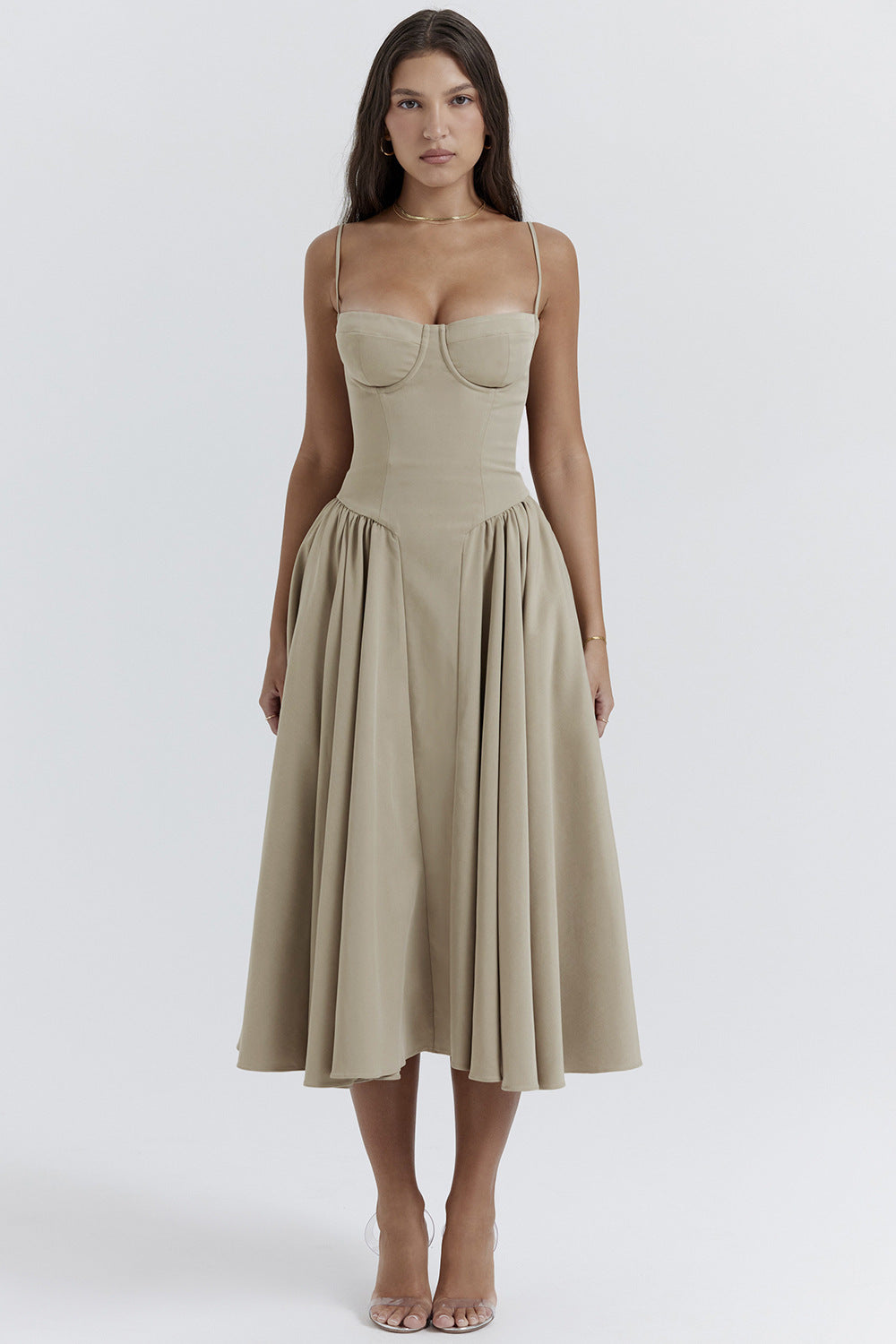 Floral Knee Length Pleated Dress