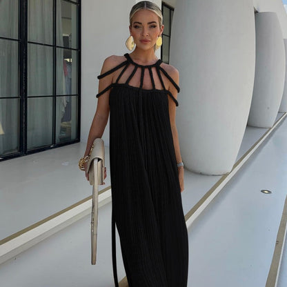 Flowy Women's Maxi Dress with Adjustable Straps